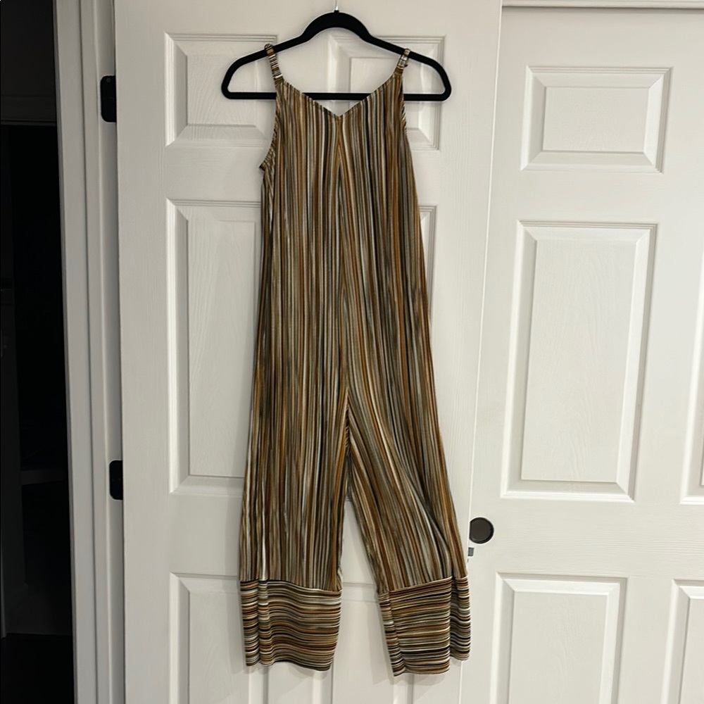 Striped Brown Jumpsuit